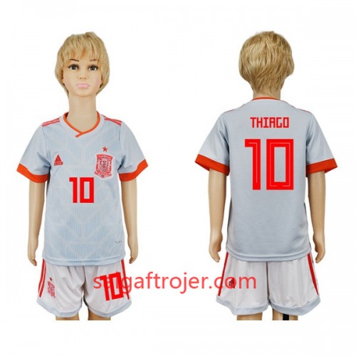 Spanien Fodboldtrøjer Thiago 10 Børn Udebanesæt VM 2018 Spanien Fodboldtrøjer Thiago 10 Børn Udebanesæt VM 2018